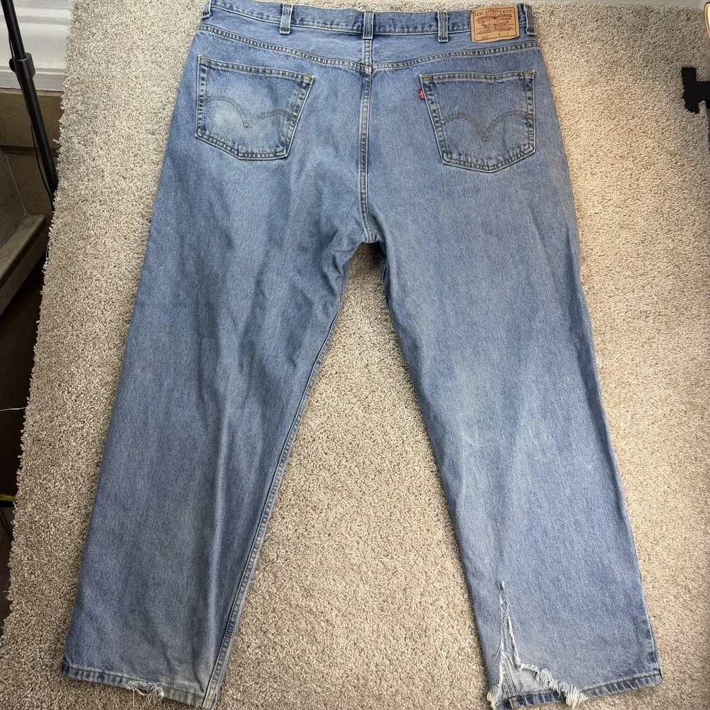 Y2K Levis 550 Jeans Mens 46x32 Light Wash Blue Denim Relaxed Tapered Pants